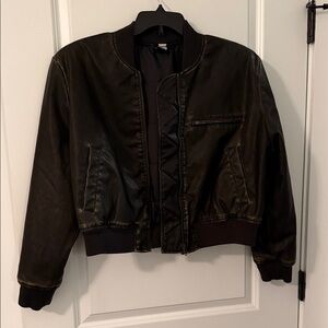 Divided Dark Brown Bomber Jacket